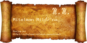 Mitelman Miléna névjegykártya